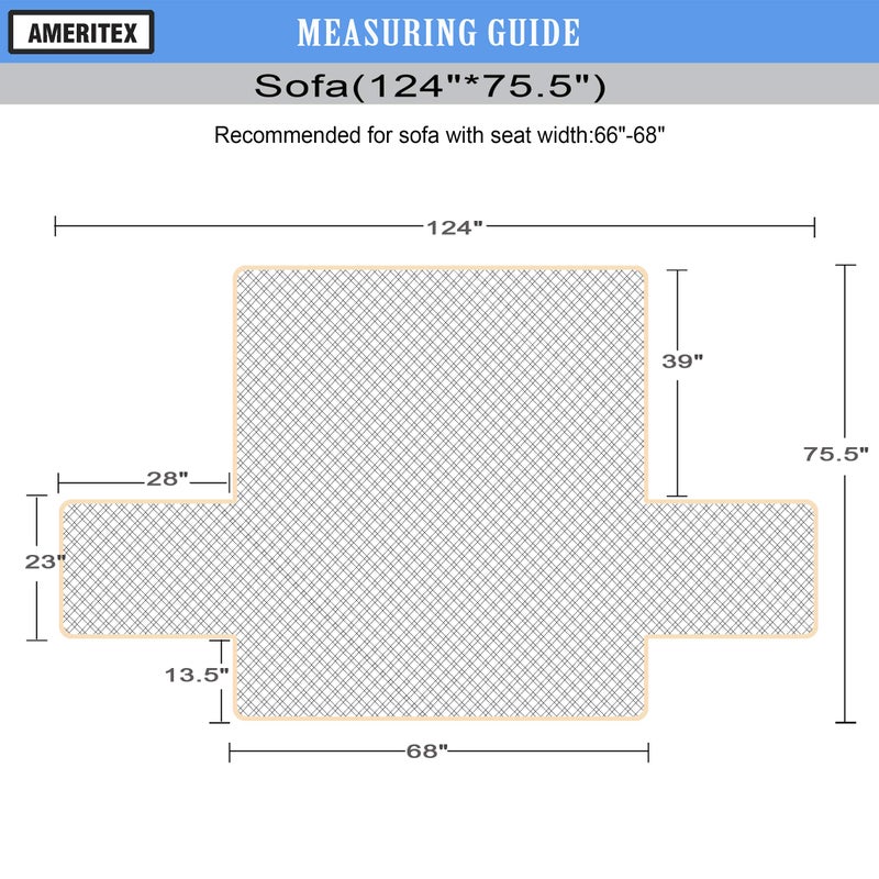 Ameritex Couch Sofa Slipcover 100% Waterproof Nonslip Quilted Furniture Protector Slipcover for Dogs  Children  Pets Sofa Slipcover Machine Washable (Light Grey  68"") - Image 2